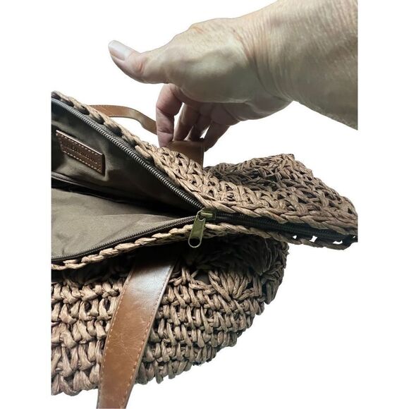 Croft & Barrow Straw* Tote Bag * Cocoa * NWOT - Picture 4 of 10